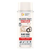 Bombe de peinture Relook Tout Extrême satin blanc ivoire 400ml RAL9001 - MAISON DECO