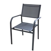 Fauteuil de jardin aluminium et toile Duca gris - PROLOISIRS