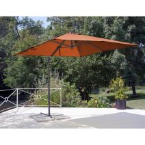 Parasol déporté carré Roma 3x3m Paprika - PROLOISIRS