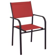 Fauteuil de jardin Duca graphite/rouge - PROLOISIRS