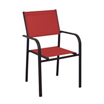 Fauteuil de jardin Duca graphite/rouge - PROLOISIRS