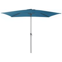 Parasol alu/acier droit 3x2/6 inclinable bleu