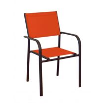 Fauteuil empilable Duca graphite/paprika