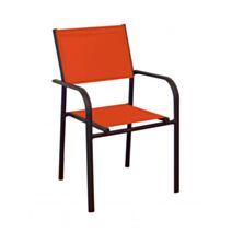 Fauteuil empilable Duca graphite/paprika