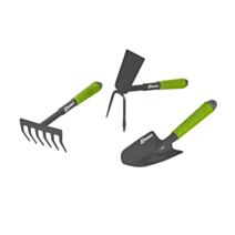 Lot 3 outils fleurs Serfouette rateau transplantoir - RIBIMEX