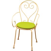 Galette chaise ronde 38cmx3cm vert anis - TENDANCES ET CREATIONS
