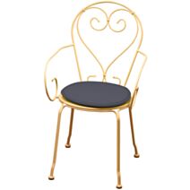 Galette chaise ronde 38cmx3cm gris anthracite - TENDANCES ET CREATIONS