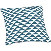 Coussin Déco Triangle déhoussable 40x40x10cm Bleu Canard