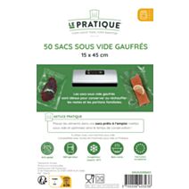 50 sacs sous-vide gaufrés 15 x 45 cm