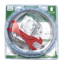 Kit flexible butane 1,50 m+ détendeur avec tétine et clé de serrage