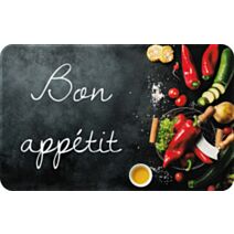 Tapis de cuisine bon appétit noir - 80 x 50