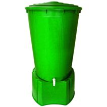 Cuve Récupérateur eau de pluie 500L vert + socle - BELLIJARDIN