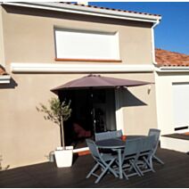 Parasol de balcon 3mx1,50m Léo taupe