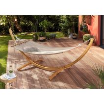 Set support de hamac + toile hamac pin lamellé-collé avec barres Panama COULEURS DU MONDE
