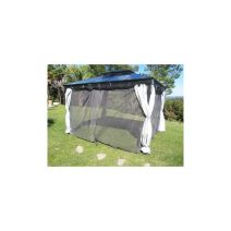 Kit de moustiquaires universelles grises pour tonnelle 3x4m - COULEURS DU MONDE