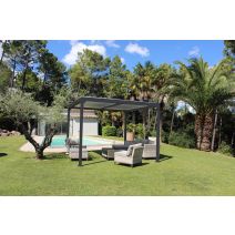 Pergola autoportante bioclimatique Maia aluminium 3x3m - COULEURS DU MONDE