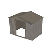 ABRI DE JARDIN EN METAL ASPECT BOIS VIEILLI 86 - 4,7M² - GRIS