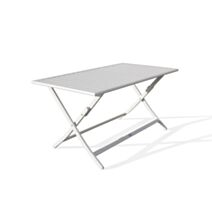 Table de jardin pliante MARIUS 140x80cm Gris métal en aluminium - CITY GARDEN