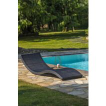 Bain de soleil Cancun empilable en résine tressée noire - DCB GARDEN