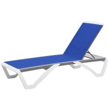 Chaise longue riga pvc/alu textilène bleu - DCB