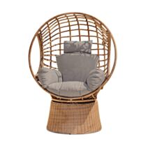 Balancelle de jardin Borabora en résine tressée marron - PARIS GARDEN