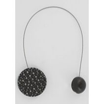 Embrasse métallisee aimantée ronde mosaique Newport - noir/argent