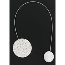 Embrasse métallisee aimantée ronde mosaique Newport - blanc/or