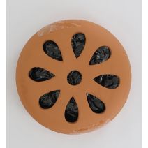 6 spirales en bois de santal dans contenant céramique - brique