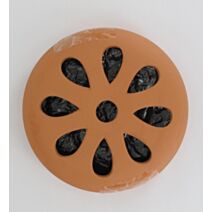 6 spirales en bois de santal dans contenant céramique - brique