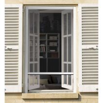 Chassis moustiquaire PVC 125 x 160 cm blanc/toile noire