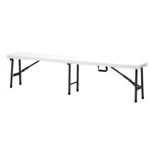 Banc pliant acier + polyéthylène 182,5X22,5cm Blanc