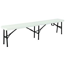 Banc pliant acier + polyéthylène 182,5X22,5cm Blanc