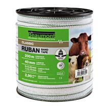 Ruban blanc et vert 40mm/200m Classic - BEAUMONT