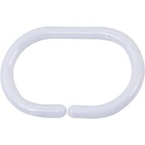 12 anneaux rideau de douche polypropylène blanc - TENDANCE