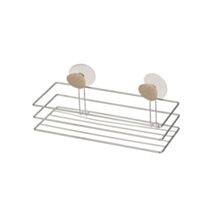 Panier rectangulaire métal 2 ventouses + 2 deco galet - TENDANCE