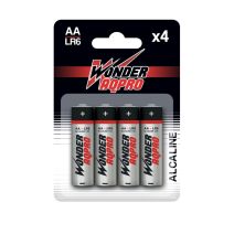 4 piles Alcalines AA / LR6 1,5V Wonder