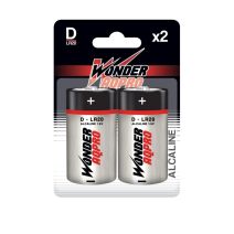 2 piles Alcalines D / LR20 1,5V Wonder