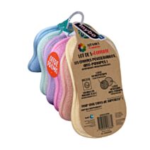 Éponges réutilisables pastel lot de 5+1 offerte - NOBRAND