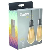 2 ampoules LED Vintage ST64 E27 806lm 3,8W Ton chaud - XANLITE