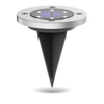 Set de 2 spots de sol solaires métal et verre led IP44 - XANLITE