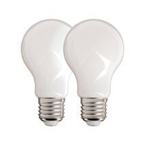 2 ampoules Filament LED A60 Opaque E27 806Lm 60W 2700K Blanc chaud
