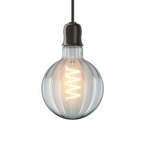 Ampoule Filament LED déco verre ciselé G95 E27 400Lm 3000K blanc chaud