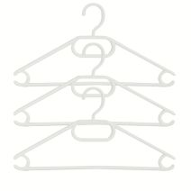 Lot de 3 cintres en plastique blanc