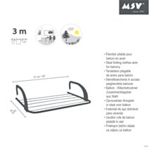 Etendoir balcon 3m blanc et gris