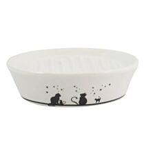 Porte-savon Céramique Gatitos Noir/Blanc - MSV