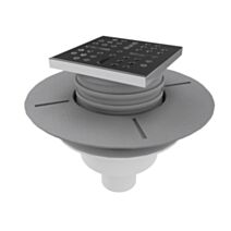 Bonde à sortie verticale pour receveur à carreler grille inox chrome - AURLANE