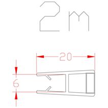 Joints x 2 magnétiques droit porte coulissante 6 mm - AURLANE