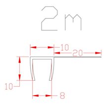 Joint d'étanchéité de douche en F pour parroi de 8mm AURLANE