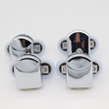 Lot de 4 roulettes doubles avec corps en métal/chromé, Ø 23 mm - AURLANE