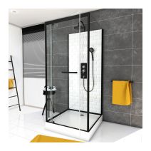 Cabine de douche carrée 80x80cmx230cm à motif carreaux de métro